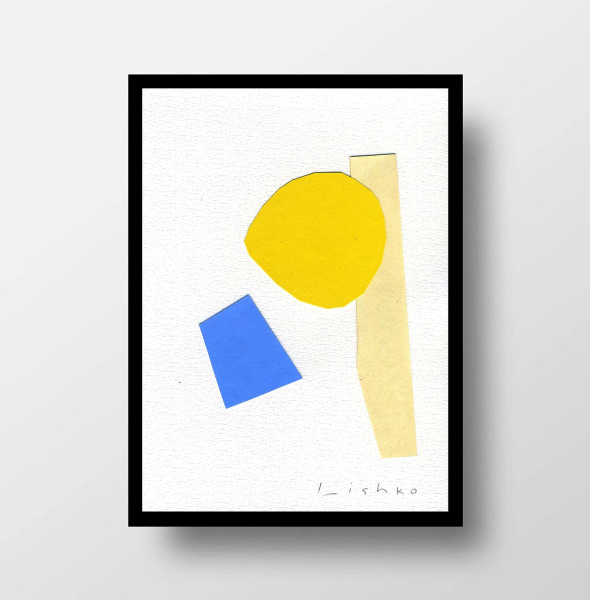 Expressive Abstract Collage By V. Lishko, 6 X 8", Untitled 21*15 Cm / 8,26*5,90 Inch / Collage, Original Artwork