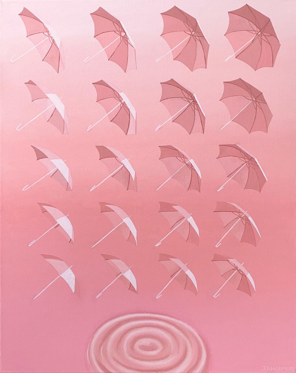 Pink Umbrellas by Jill Ann Harper