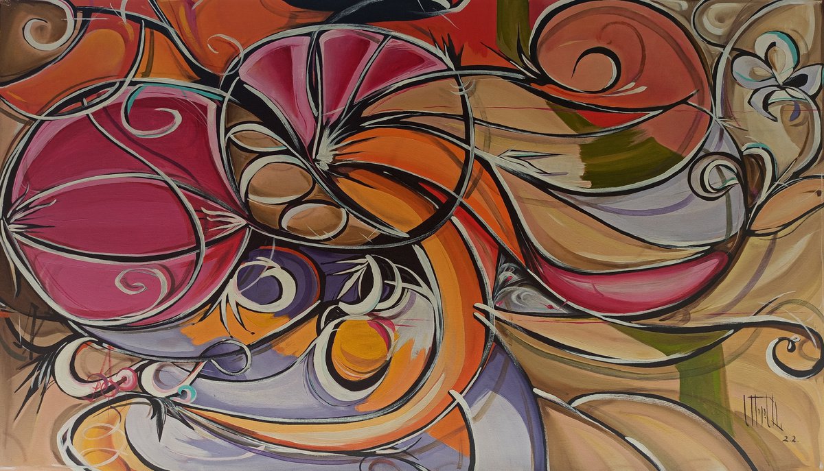 Abstract Oil Painting By Anahit Mirijanyan, 39 X 24, Abstraction, Original Artwork