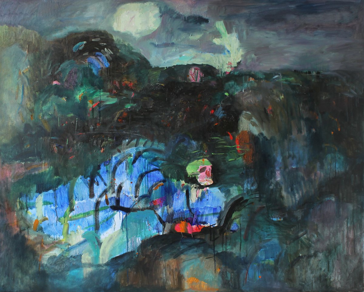 Abstract Oil Painting By Sergiy Dekalyuk, 59 X 47", Arrival, Original Artwork