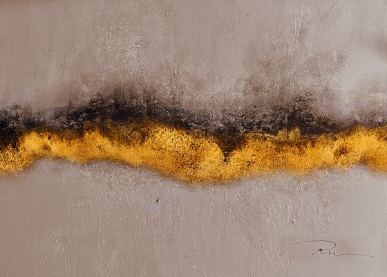 Gold and Beige Abstract