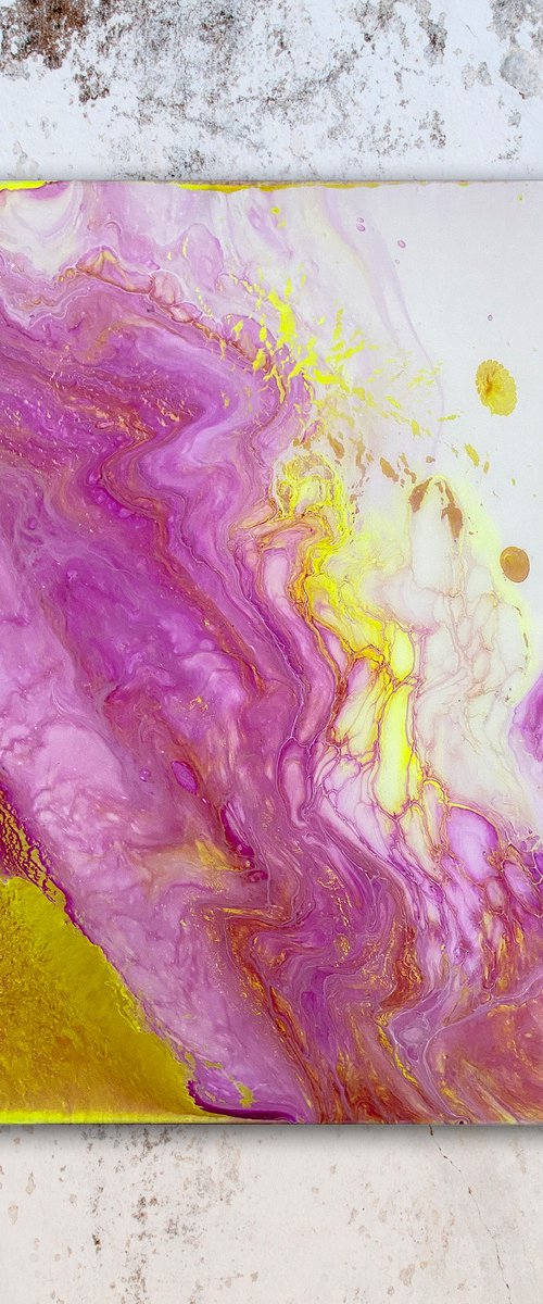 "Replicate With Me" - Original Abstract PMS Fluid Acrylic Painting Coated with Resin on Canvas - 16 x 20 inches by Preston M. Smith (PMS)