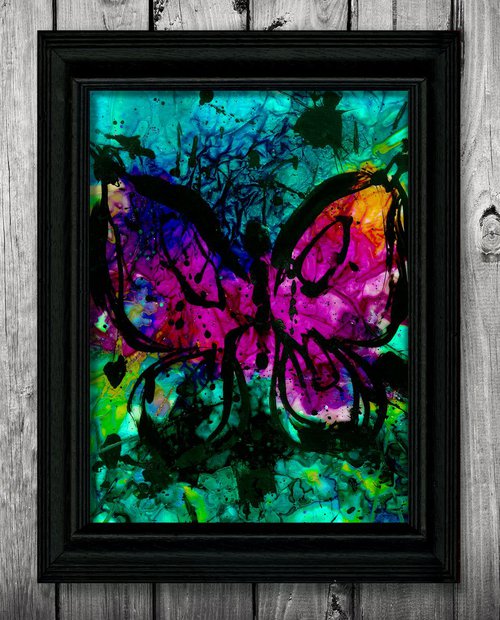 Butterfly Beauty 3 - Framed Mixed media art by Kathy Morton Stanion by Kathy Morton Stanion