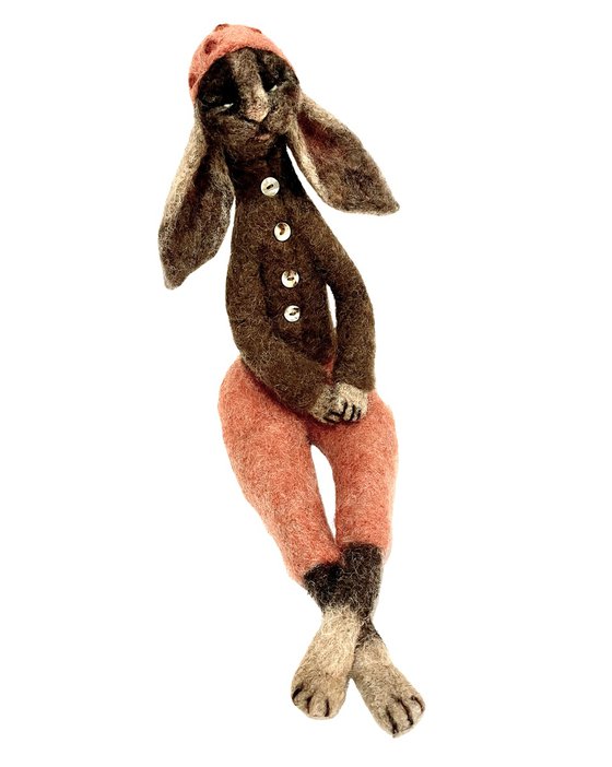 Séraphina, felted wool hare