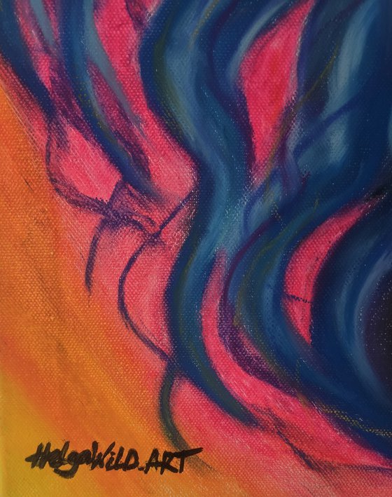 Surreal Floral Goddess - Oil Pastel Portrait