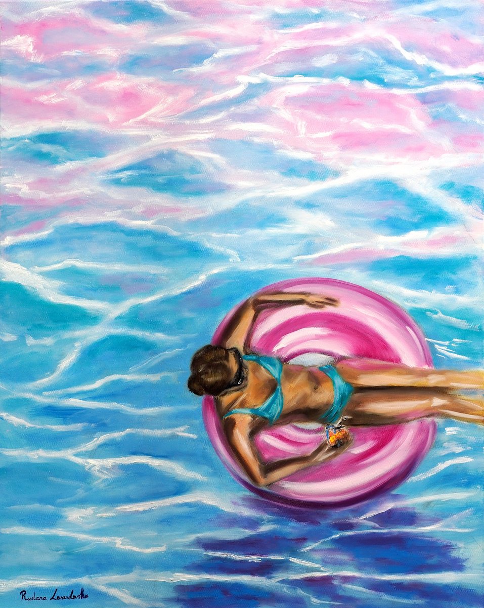 Impressionistic Portrait Oil Painting By Ruslana Levandovska, 24 X 30", Sun Kissed Dreams, Original Artwork