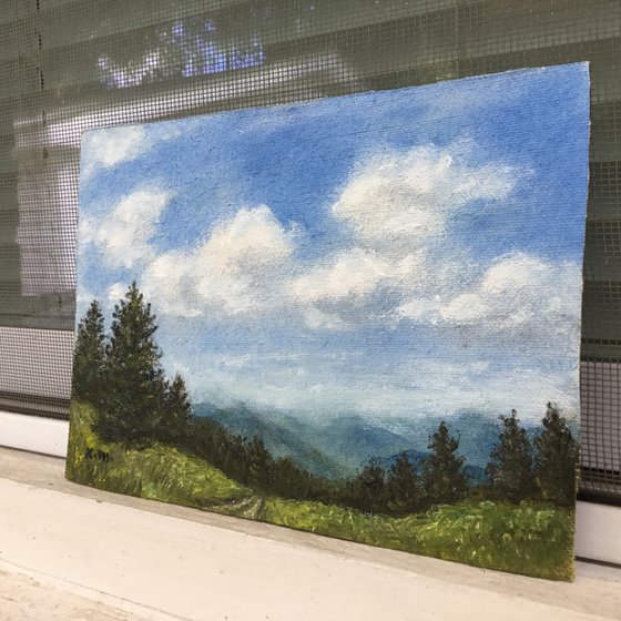 SMOKEY MOUNTAIN MINI - oil 5X7 (SOLD)