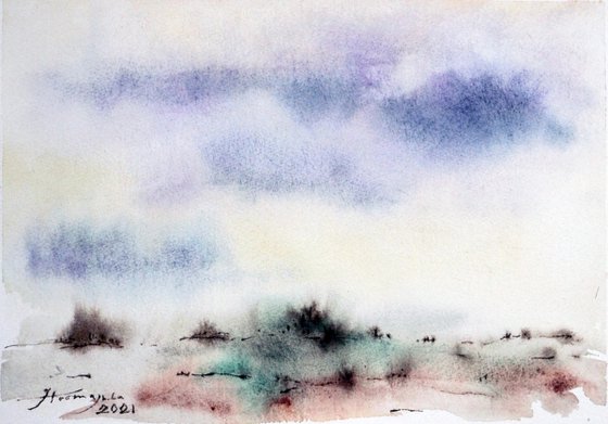 SMALL LANDSCAPES 4, WATERCOLOR, 25 X 17 CM