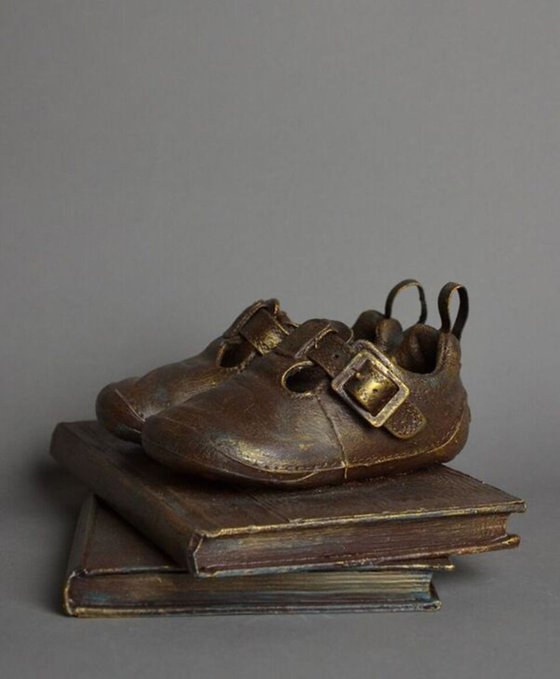 Treasured Memory Keepsake Shoe- Commission. I can make a sculpture for you by request with your own child's shoe