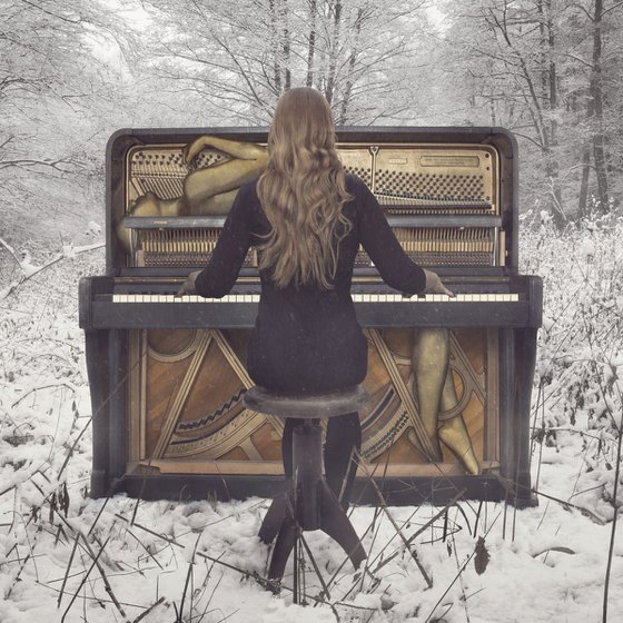 Fine Art Photography Print, Soul of Piano, Fantasy Giclee Print, Limited Edition of 25