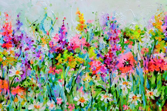 Cottage Garden Butterflies Flowers