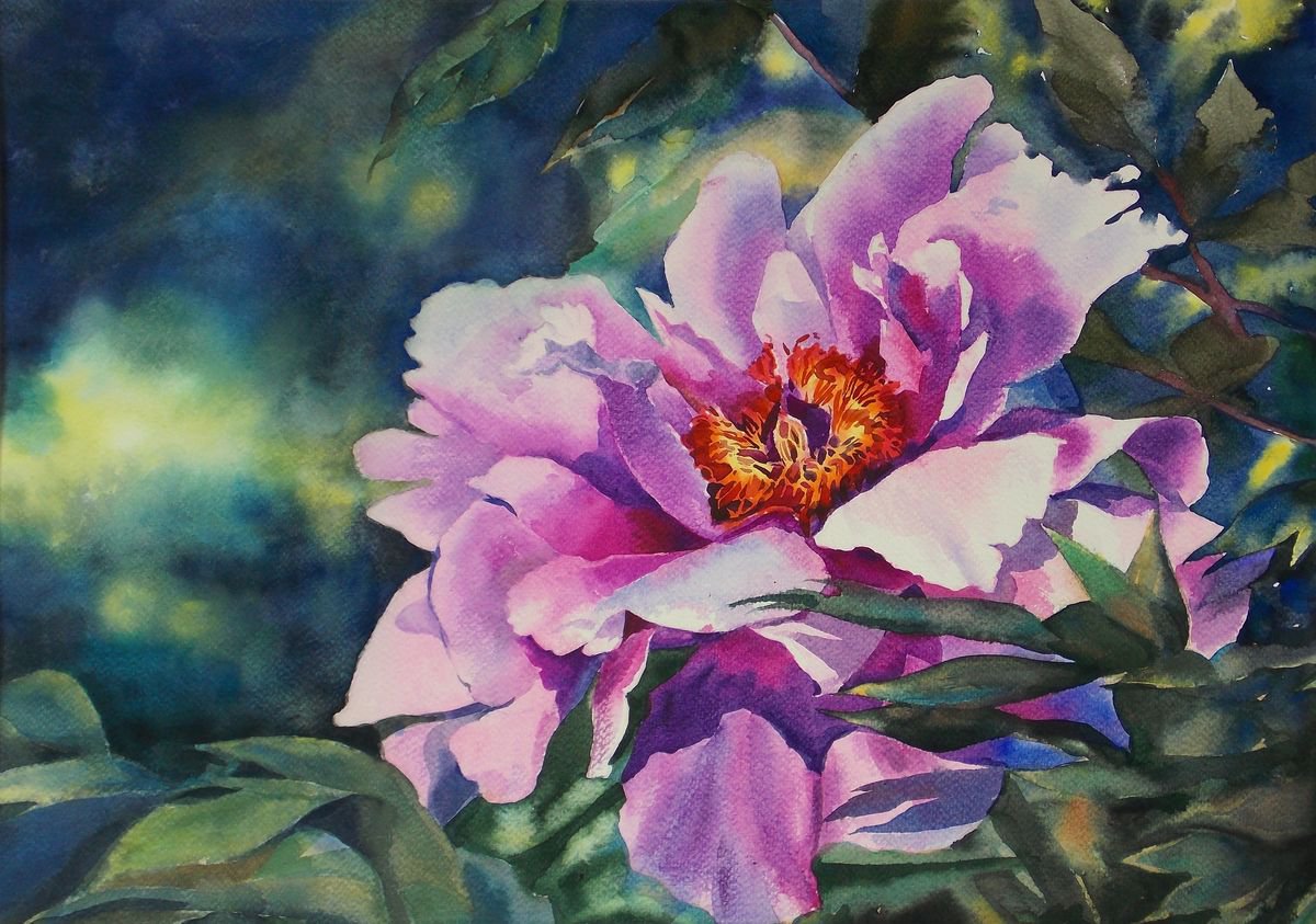 Impressionistic Watercolour , Pink Flower#2 By Yurii Pashkov, 21 X 15, Artwork For Sale On Artfinder