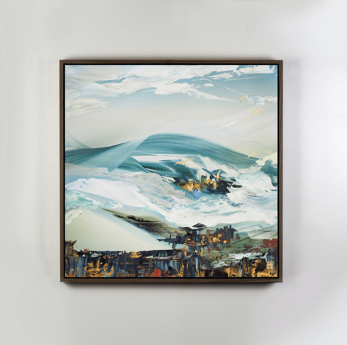 Abstract Acrylic Painting By Novi Lim, 26 X 26", Unfurls Beneath Your Feet, Original Artwork