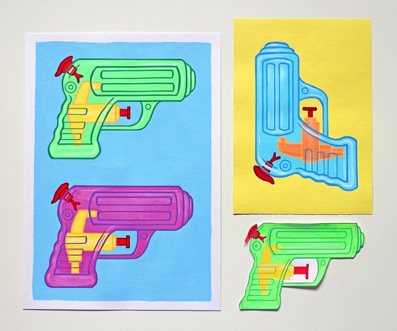 Water Pistol Pop Art Painting