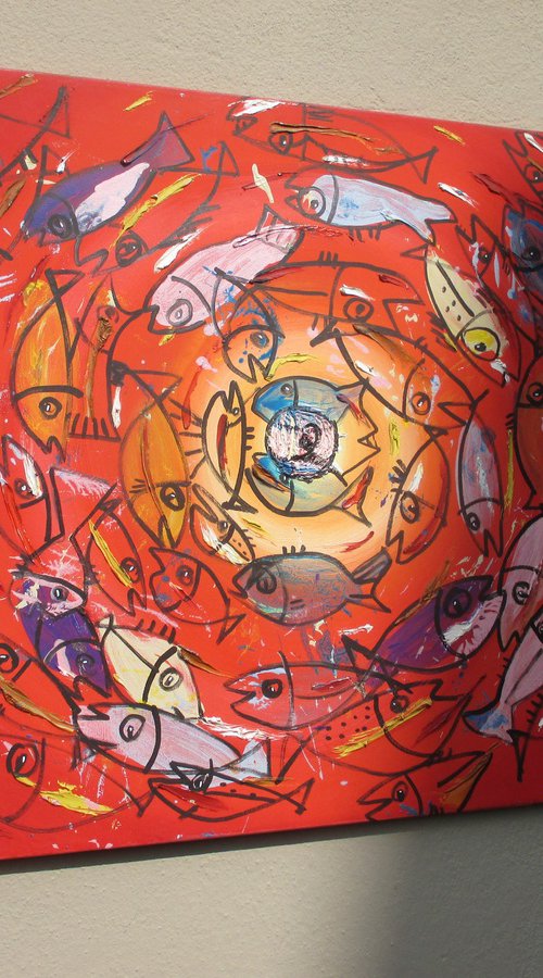 coloured fishes jumping by Sonja Zeltner-Müller
