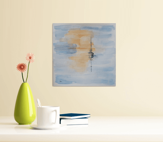 Sailboat - Sailing - Seascape - "Solo Sail III"