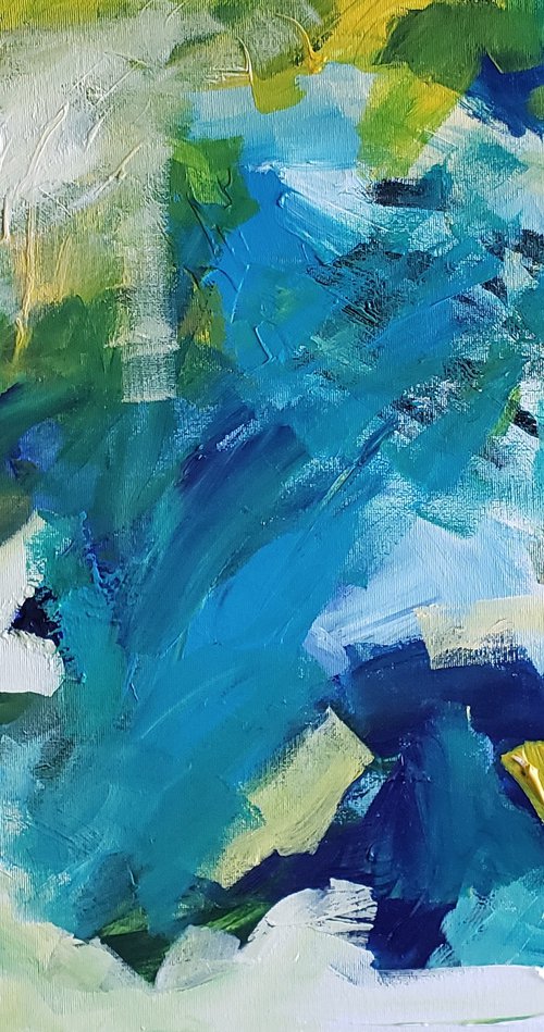 Abstract - Blues - Greens - "Brave" by Katrina Case