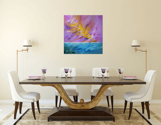 Narciso - 80x80 cm,  LARGE XL, Original abstract painting, oil on canvas