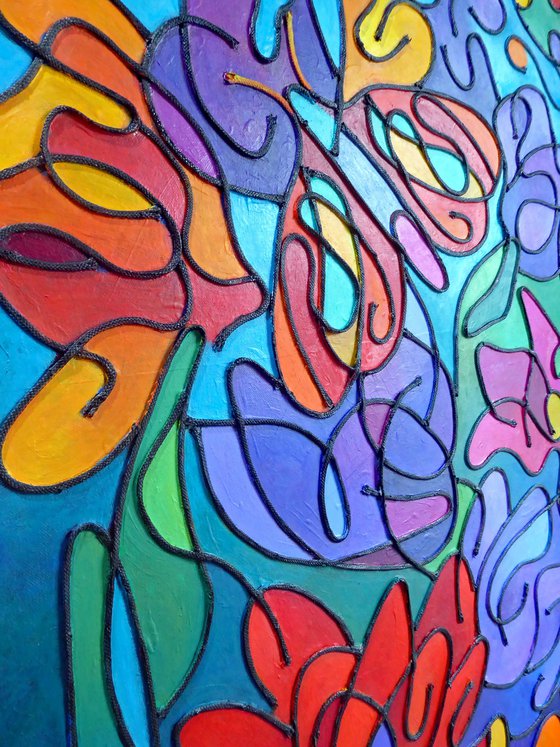 BUTTERFLY RESTING IN WILD FLOWERS