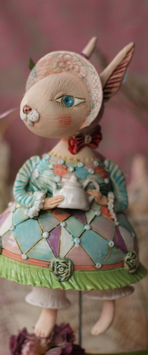 Easter Bunny Mom. Hanging sculpture. by Elya Yalonetski