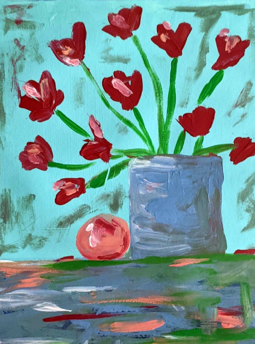 Poppies & Orange V by Shelli Finch