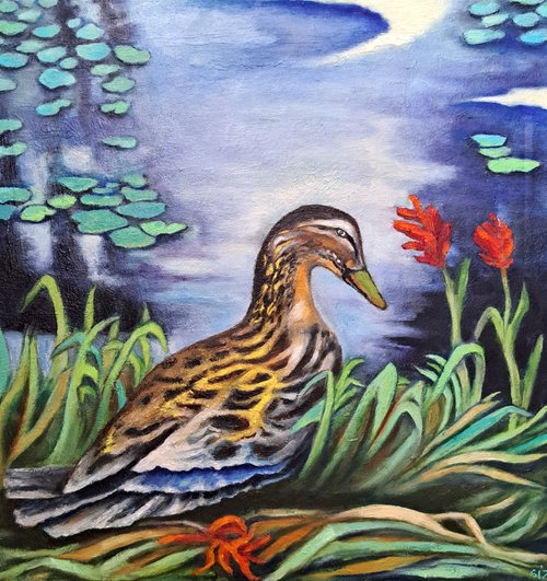 Oil painting | Duck by Sigita Jakutyte