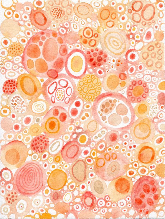 Abstract watercolor illustration in warm peachy colors