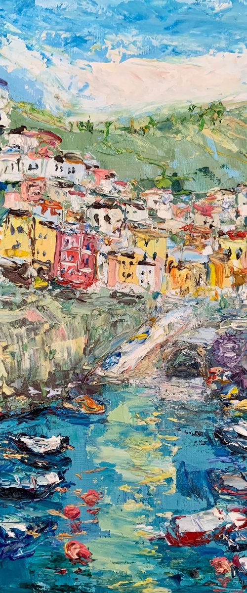 Riomaggiore, Italian landscape by Vilma Gataveckienė