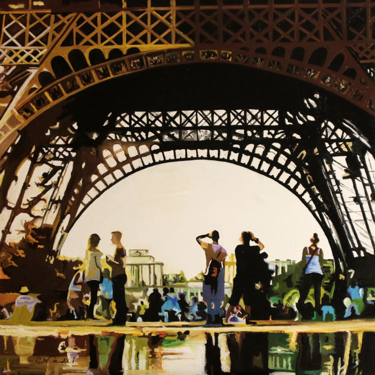 coucher de soleil sur la tour eiffel by Clotilde Nadel