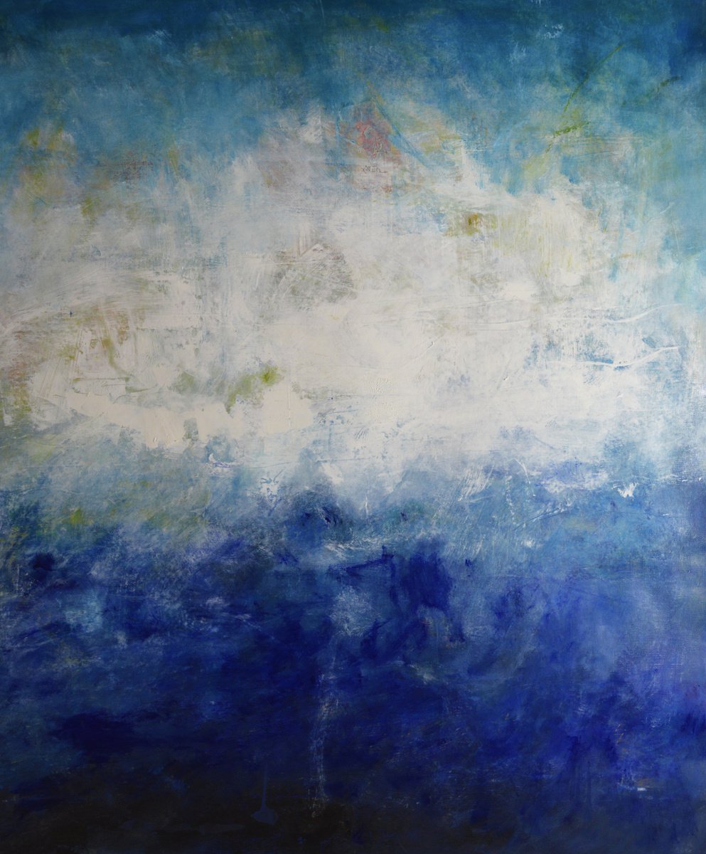 Organic Abstract Oil Painting By Cristian Valentich, 32 X 39, Quantum, Original Artwork