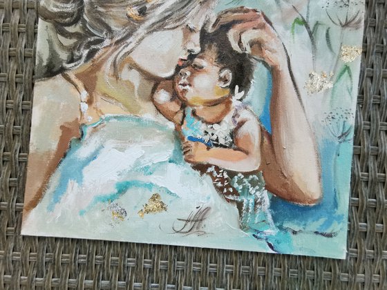 Mom and baby painting