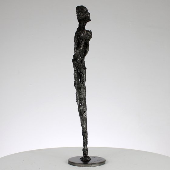 Muse 144-21 - woman lace metal artwork - steel, brass