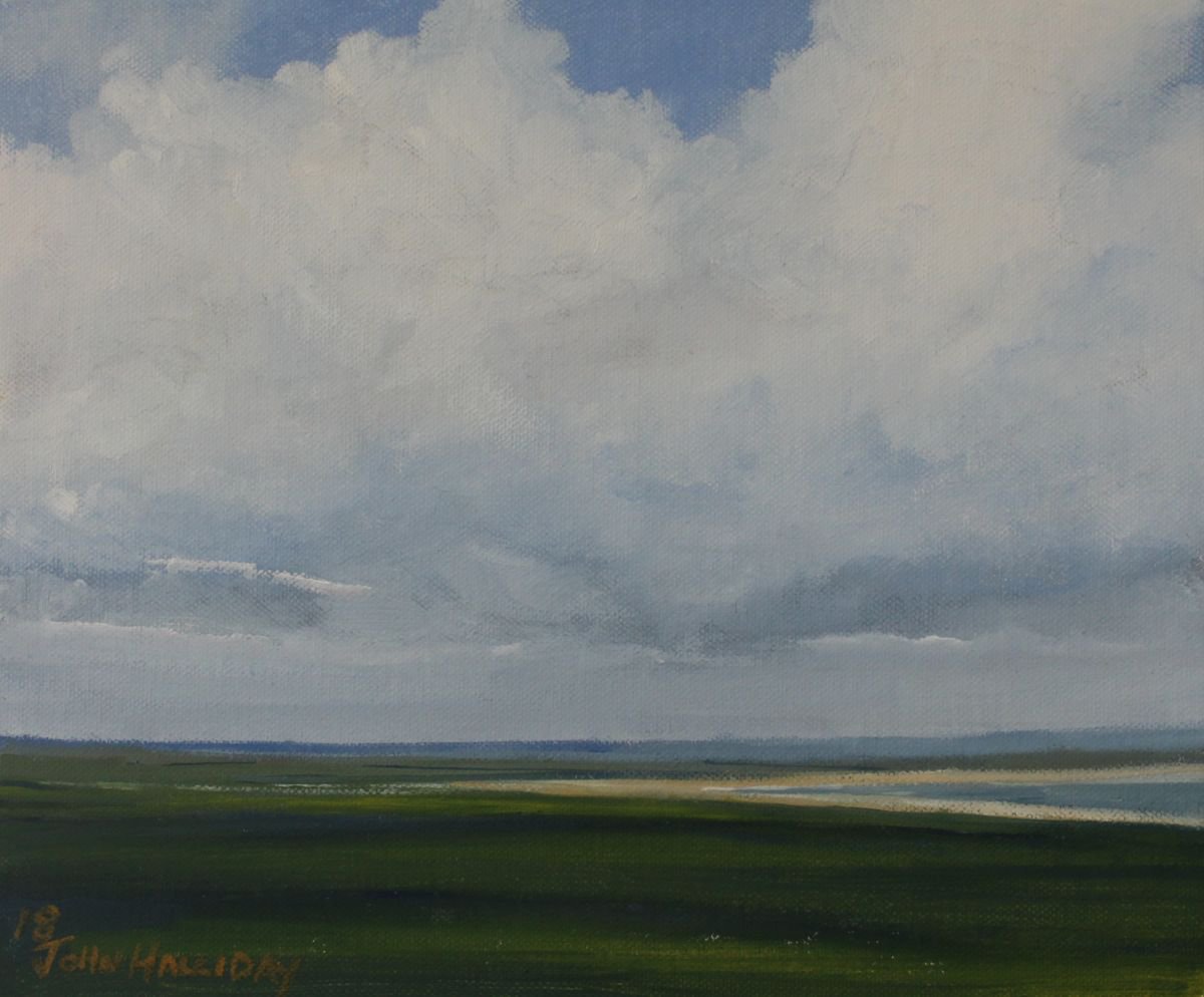 Coastal with clouds by John Halliday