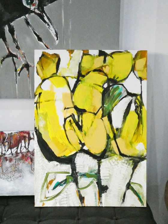 Tulips in Yellow : An Abstract