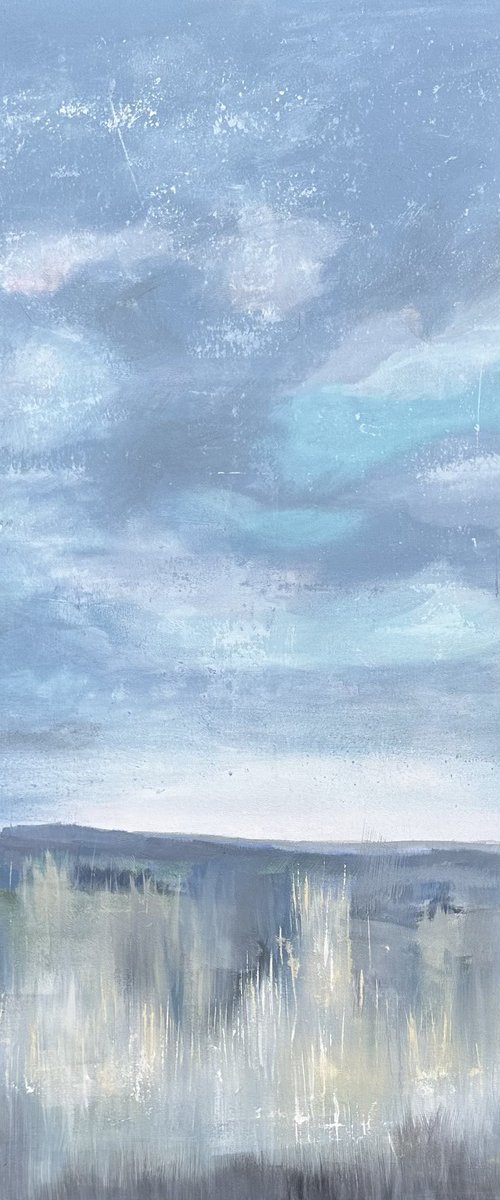 Blue Grey Earth and Sky Textures - Abstract Landscape by Catherine Winget