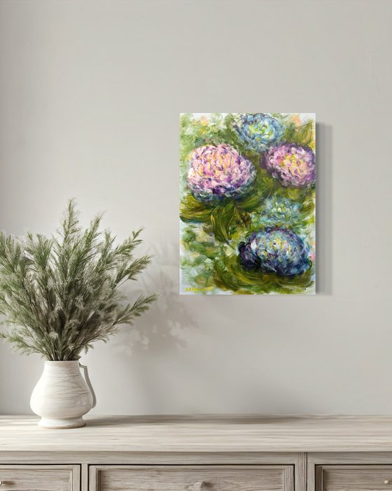 Purple Hydrangeas abstract