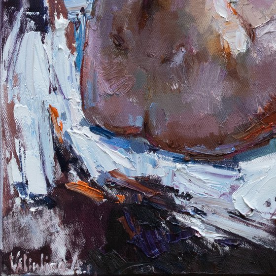 Nude woman oil painting