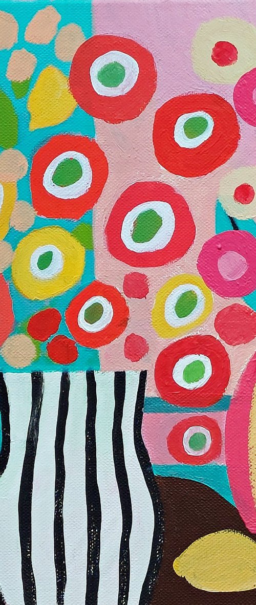 Two Vases of Spring Flowers by Jan Rippingham