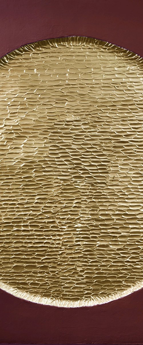 "Golden Burgundy Mars" Gold textured high art by Alex Zy