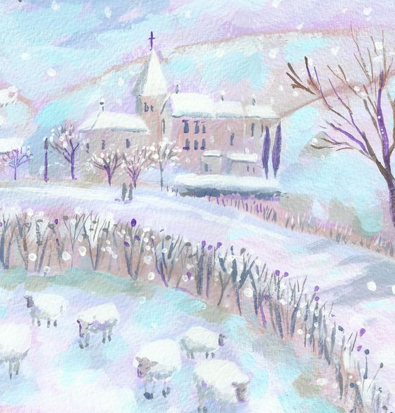 Winter Landscape with Sheep