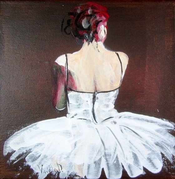 Ballerina in white tutu (framed)