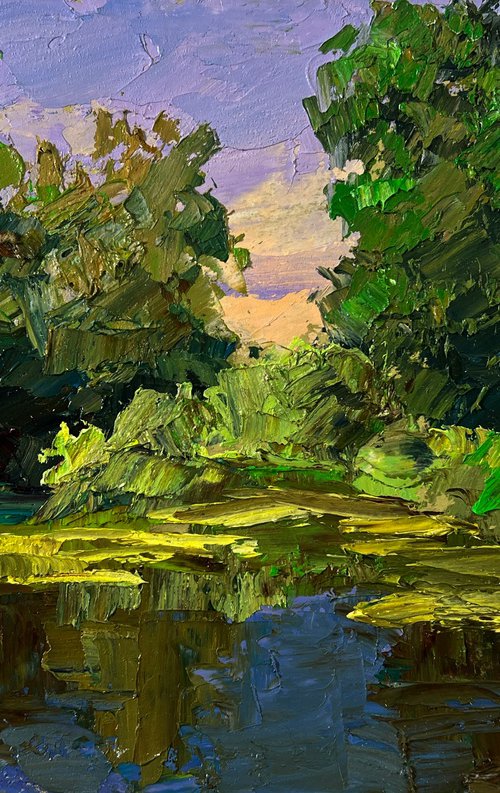 Trees near the Pond by Boris Serdyuk