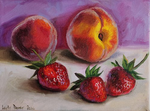 Peaches and cheery fruits by Leyla Demir