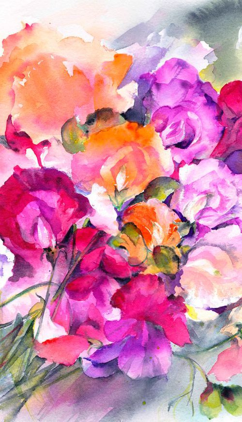 Sweetpea posy by Anjana Cawdell