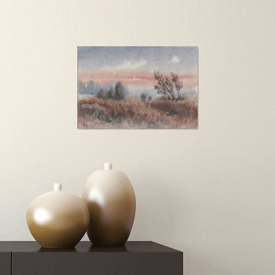 Landscape painting watercolor