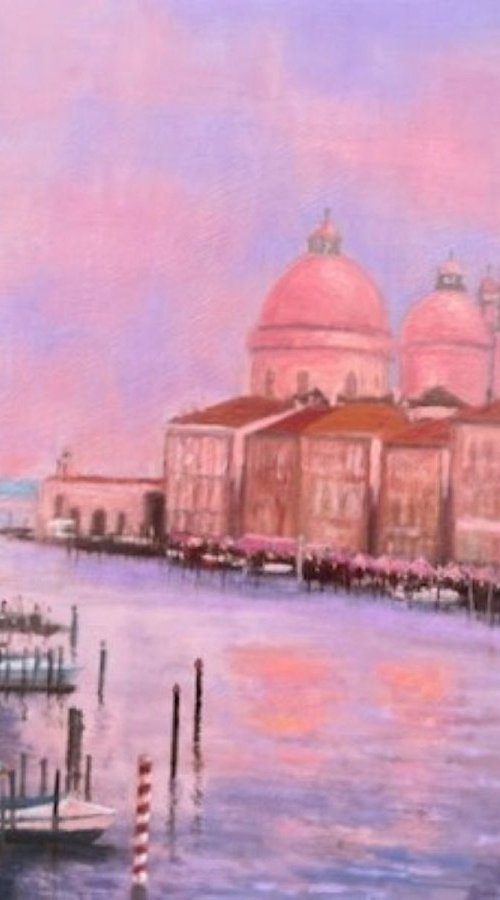 Setting Sun Grand Canal Venice by Gary Obee