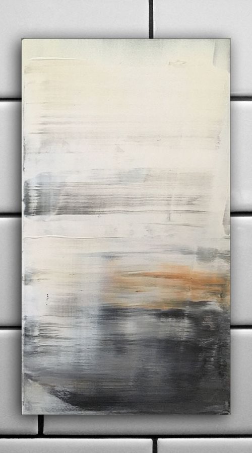 "Apparition" - FREE USA SHIPPING - Original PMS Abstract Acrylic Painting On Reclaimed Wood - 10.5" x 19" by Preston M. Smith (PMS)