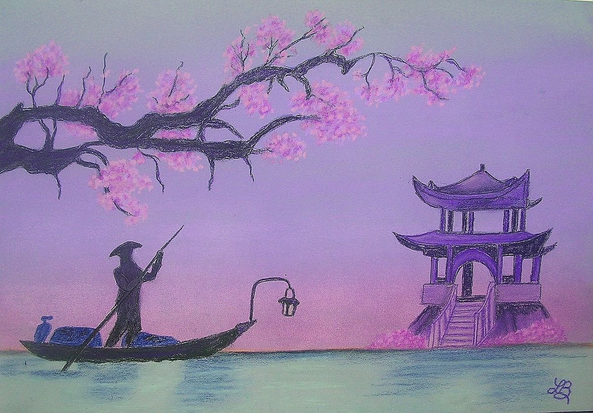 Purple Pagoda by Linda Burnett