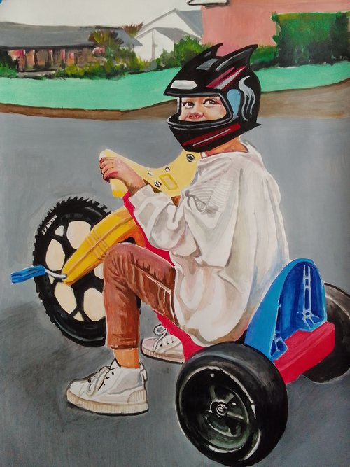 Little biker by Soso Kumsiashvili