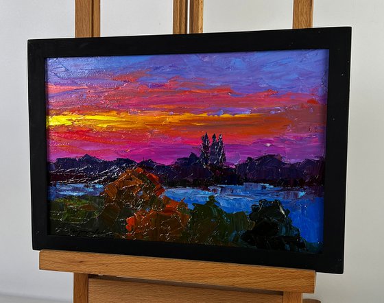 Crimson Sunset in Nature